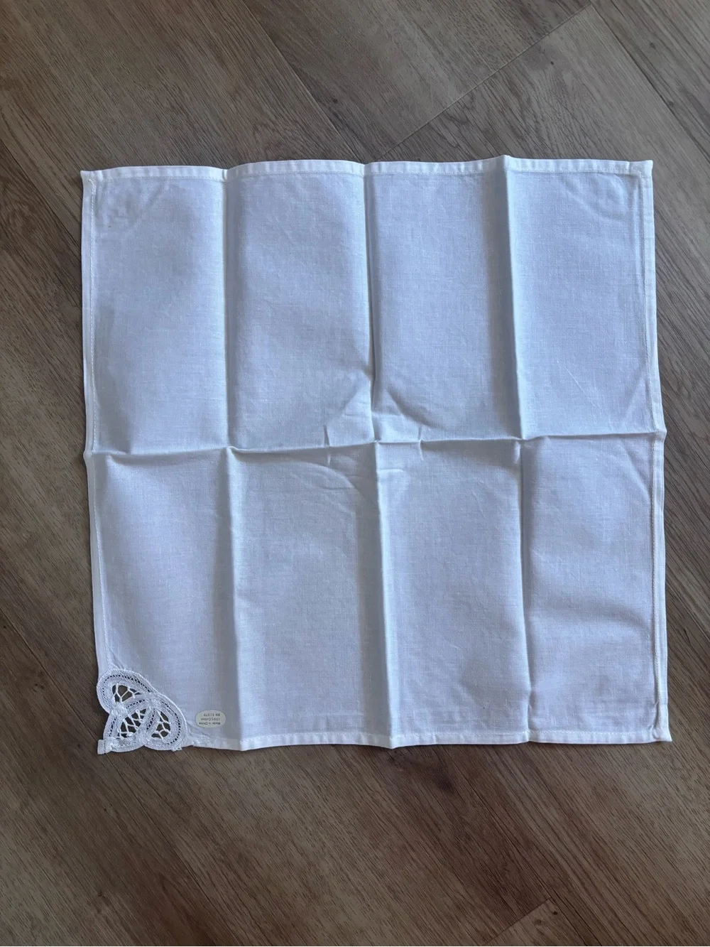 Vintage Cotton Napkins Battenberg Lace